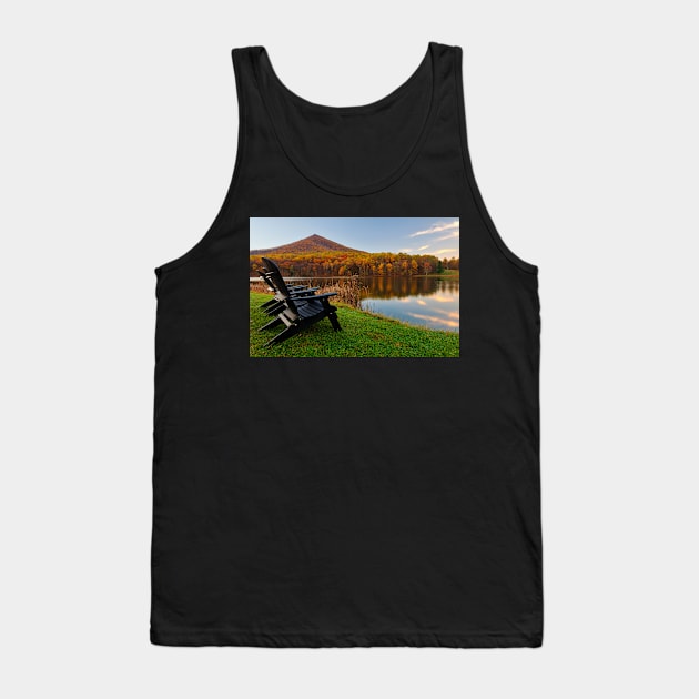 Autumn Lakeside Serenity - Peaks of Otter Tank Top by somadjinn